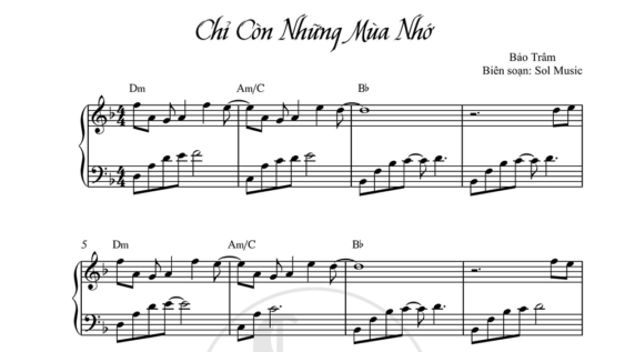 Chỉ còn những mùa nhớ sheet