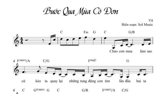 Bước Qua Mùa Cô Đơn Sheet Đệm Hát