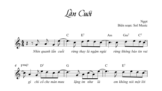 Lần Cuối Sheet Đệm Hát