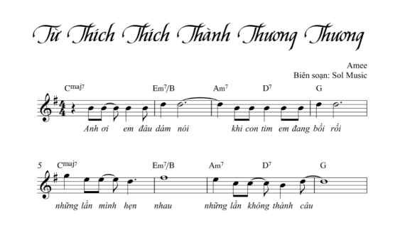Từ Thích Thích Thành Thương Thương Sheet Đệm Hát
