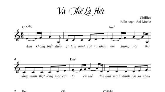 Và Thế Là Hết Sheet Đệm Hát