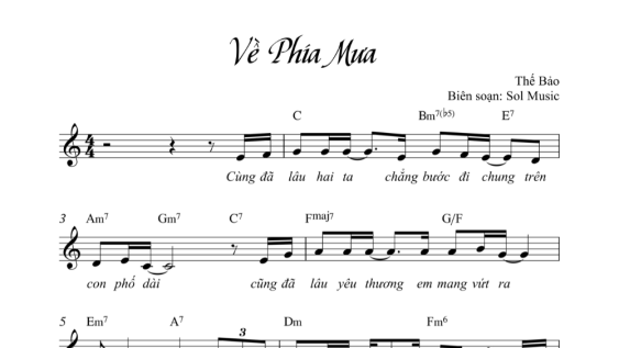 Về Phía Mưa Sheet Đệm Hát