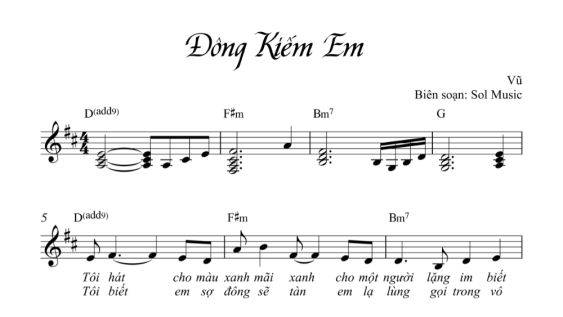 Đông Kiếm Em Sheet Đệm Hát