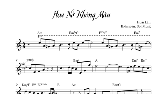 Hoa Nở Không Màu Sheet Đệm Hát